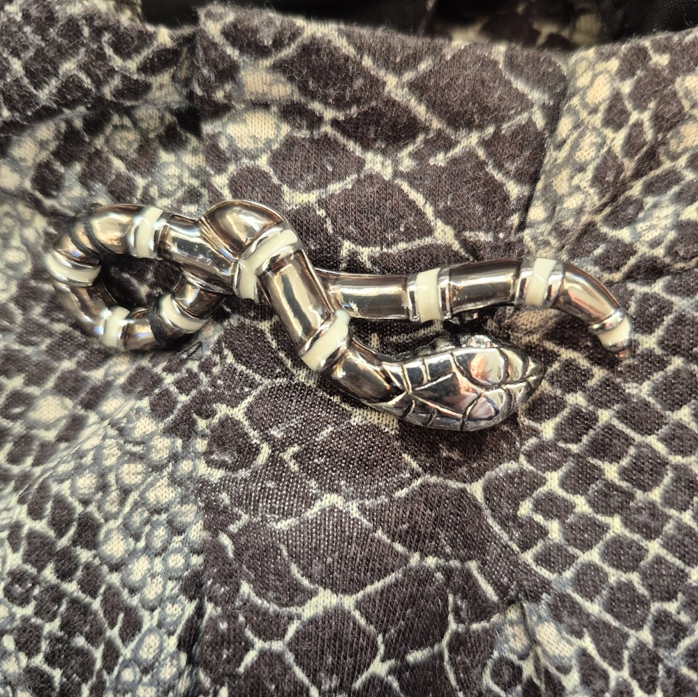 Roberto Cavalli Class Top Greige Python Print Bro… - image 5